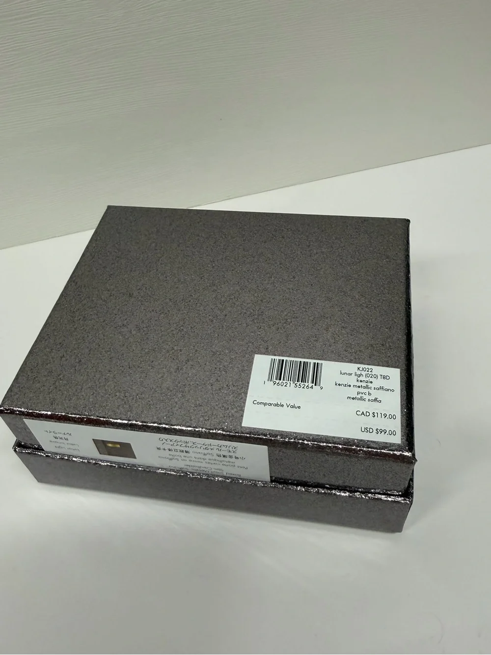 Kate Spade Kenzie Metallic Saffiano Card Holder Silver Lunar Light NIB